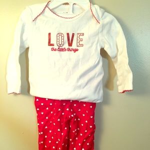 Carter’s long sleeve onesie/footie leggings set